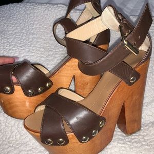Giuseppe Zanotti brown leather chunky heels!